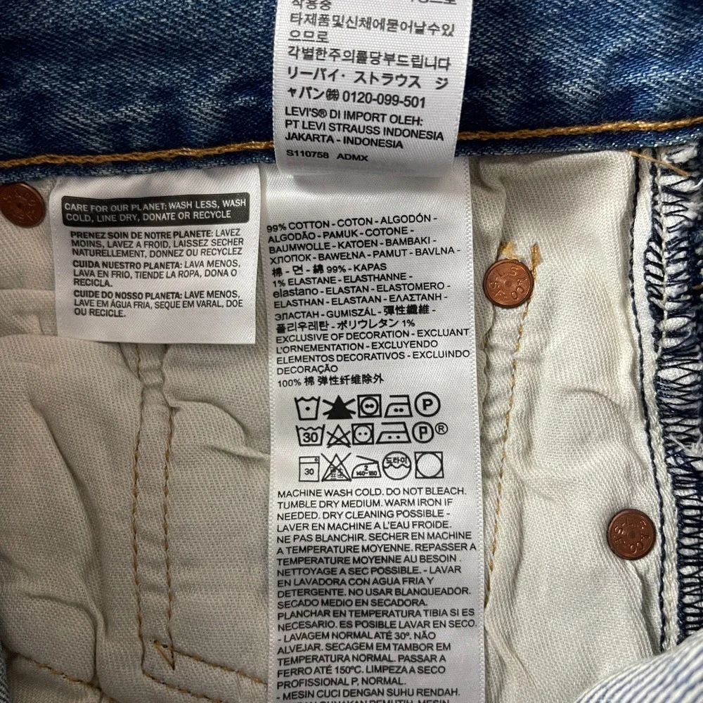 Levis 501 Jeans Mens 28x30 Blue Original Button Fly Medium Wash Denim Grunge 90s